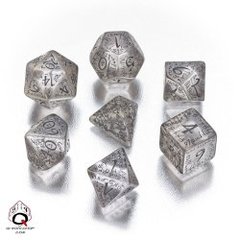 Translucent & Black Elvish 7 Dice Set